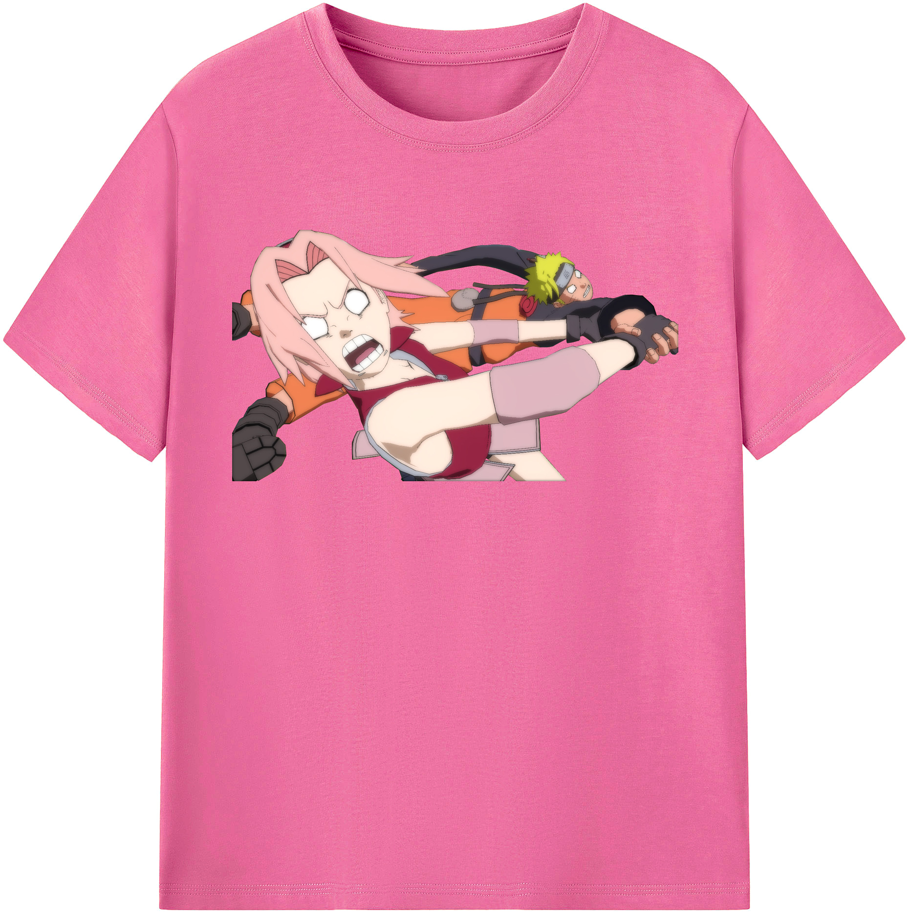 （画像用） NARUTO -ナルト- 春野サクラ Haruno Sakura レディースカジュアルプリントTシャツ（綿100％）